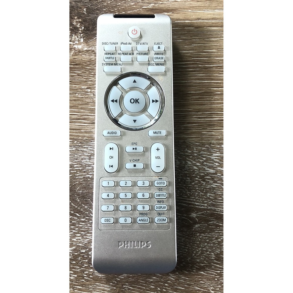 Philips PRC500-A Remote Control for iPod Dock CD Player Radio Silver OEM